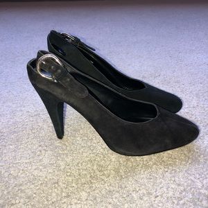 Steve Madden black suede heels.